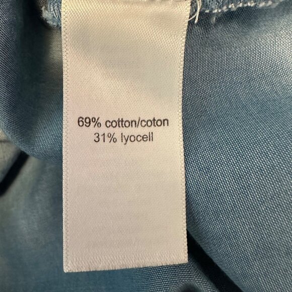 Maurices Womens Lyocell Blend Blue Button-Down V-Neck Top Size M - Picture 7 of 8